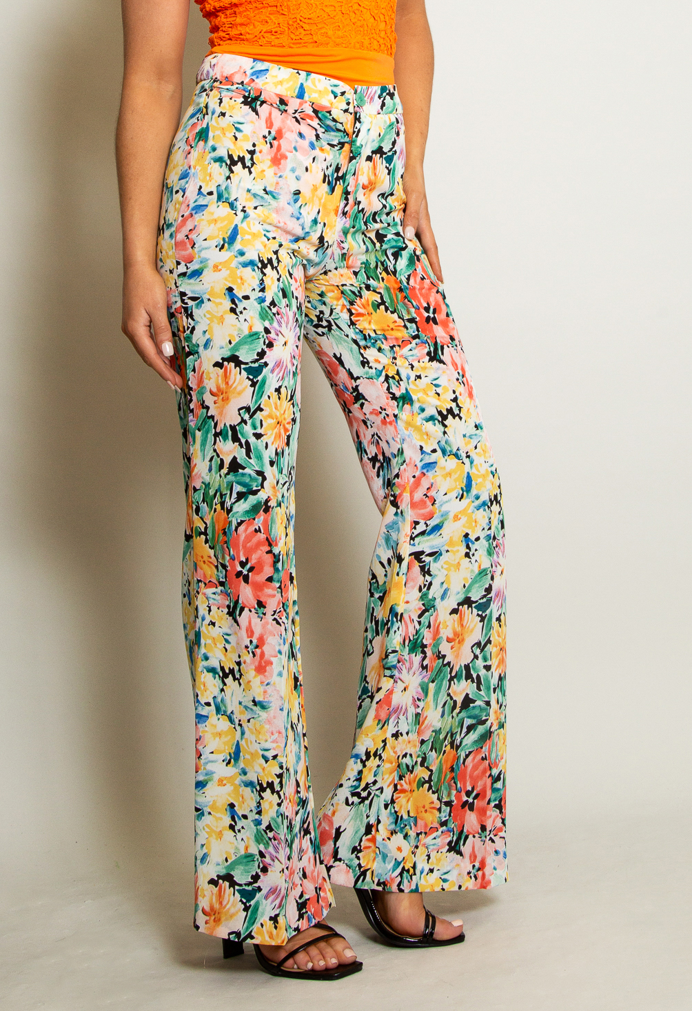 Printed Tailored Trousers in Naturale/Ollo/Brick