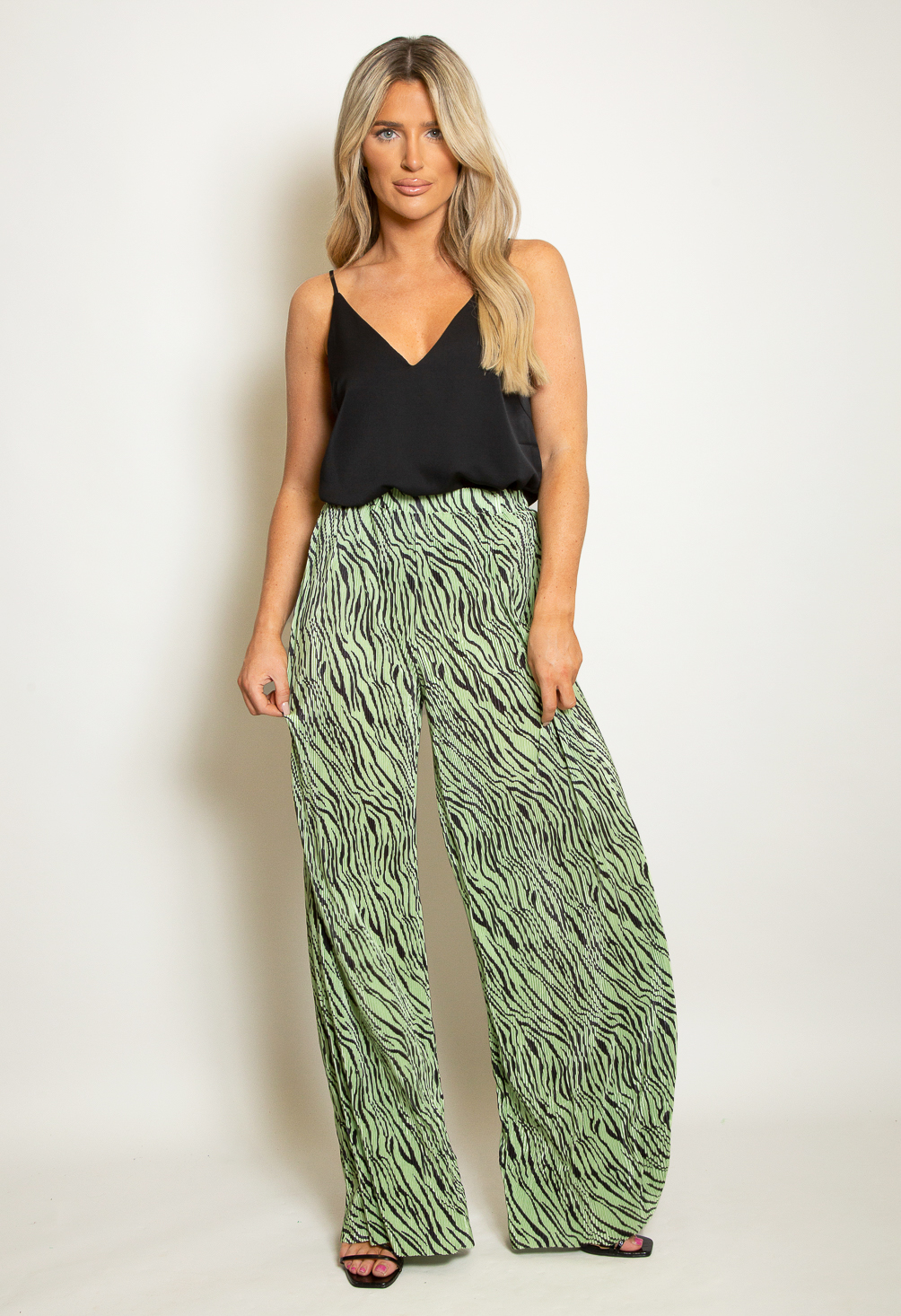 Leopard Wide Leg Trousers | BLUZAT | Wolf & Badger