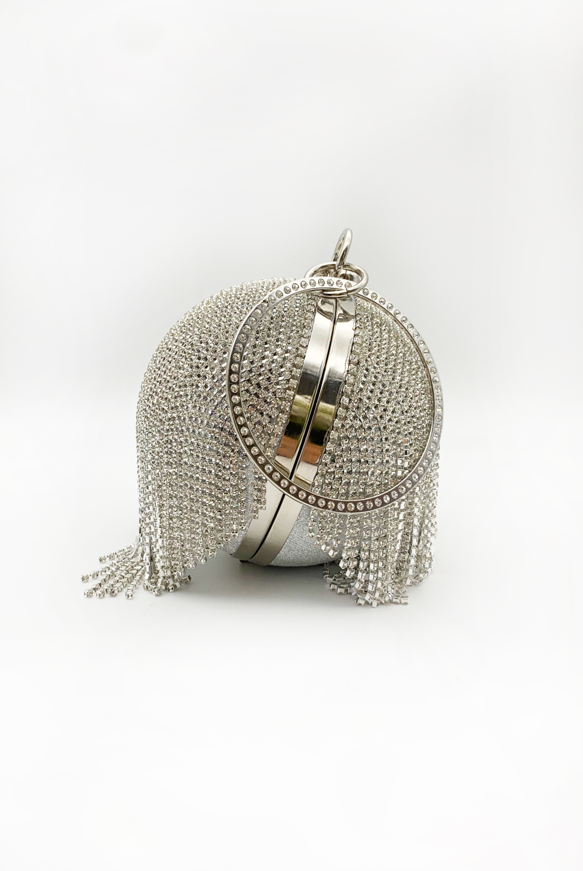Woman Round Clutch Ball Handbag Full Rhinestone Ring Handle Purse Pearls  Evening Bags Bridal Shoulder Handbag Wristlets Clutches - AliExpress