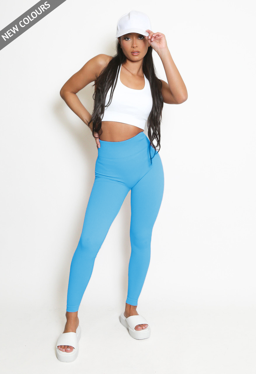 High Waist Ribbed Gym Leggings Plus Size - Buy Fashion Wholesale in The UK