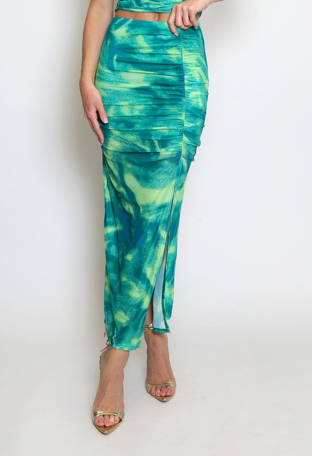 Tie Dye Print Side Slit Maxi Skirt - Buy Fashion Wholesale