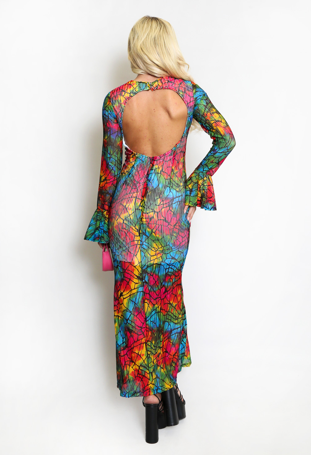 Floral Open Back Maxi Dress Buy Fashion Wholesale in The UK