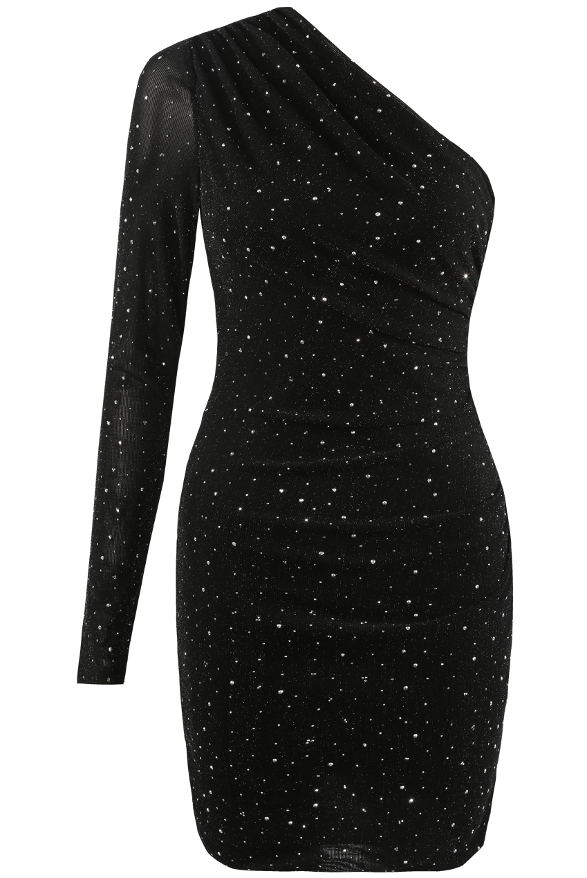 Black Embellished One Shoulder Mini Dress - Buy Fashion Wholesale in The UK