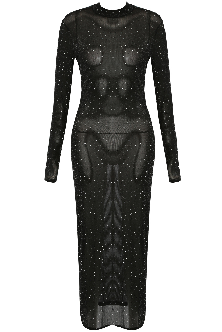 Embellished Sheer Mesh Midi Dress - Buy Fashion Wholesale in The UK