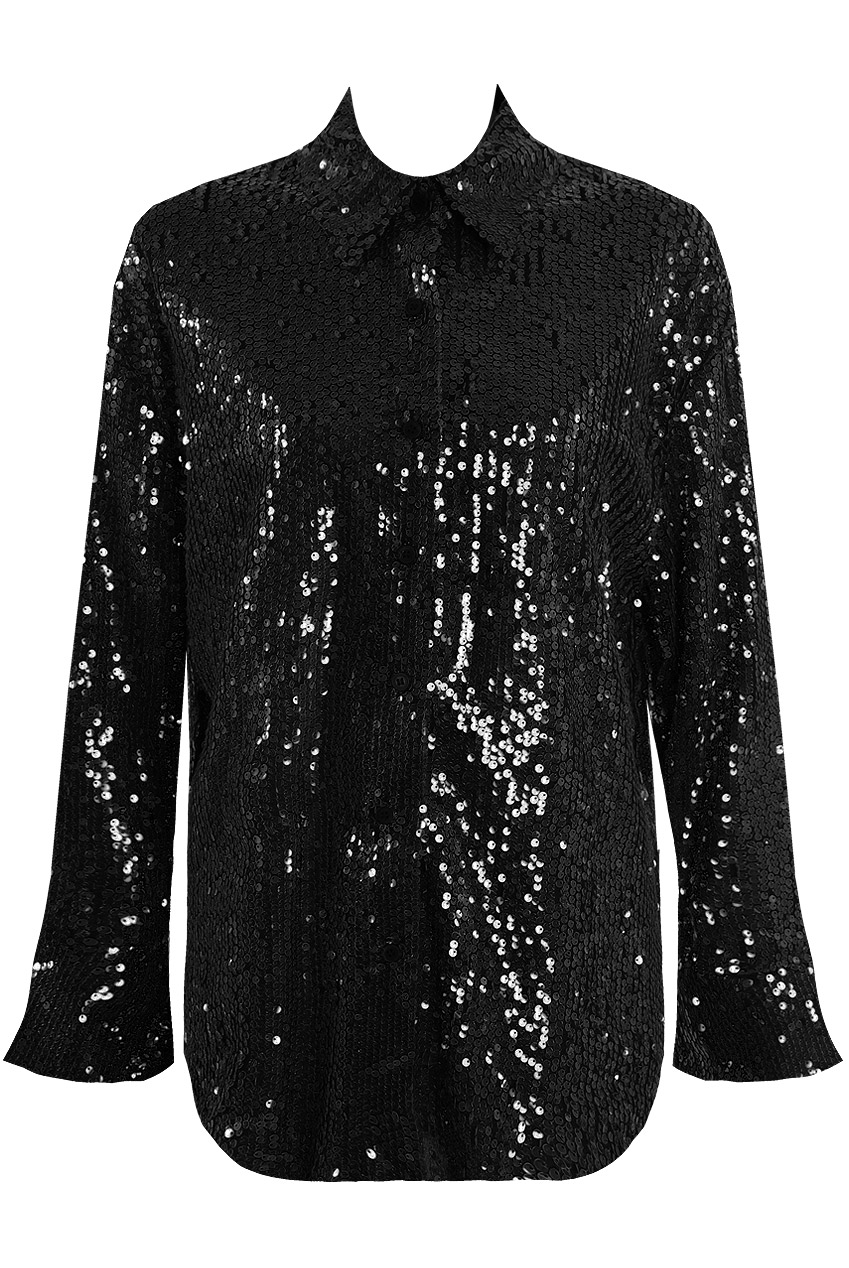 Sequin Trim Button Up Blouse Buy Fashion Wholesale in The UK