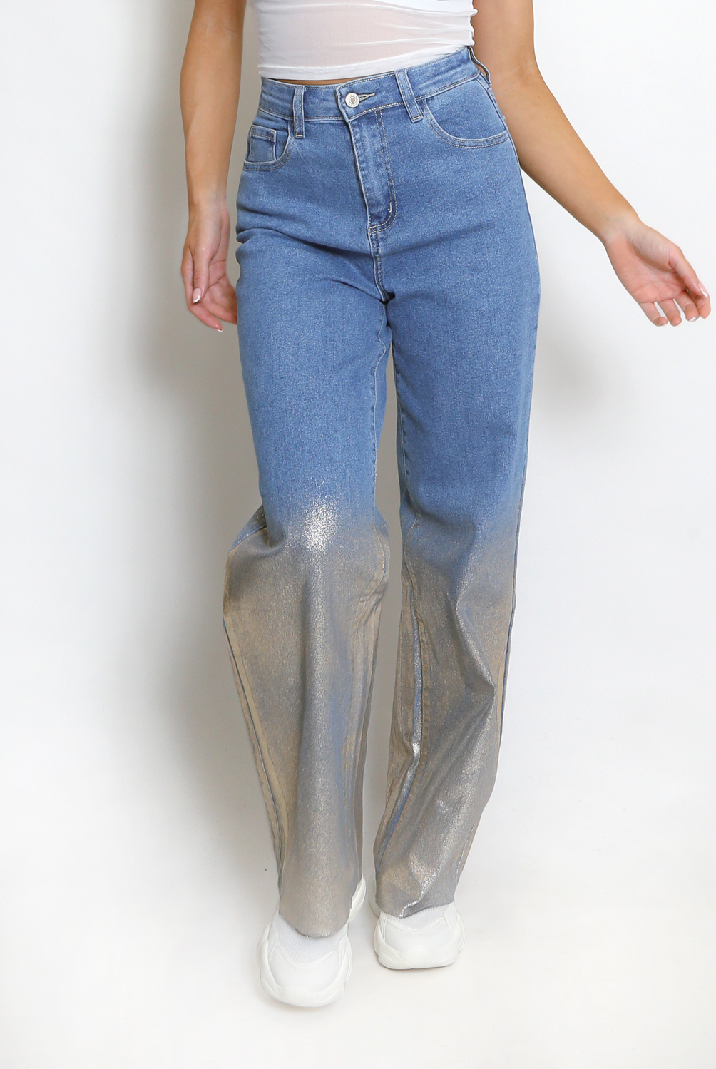 Two Tone High Waist Jeans | rebeccaolivia