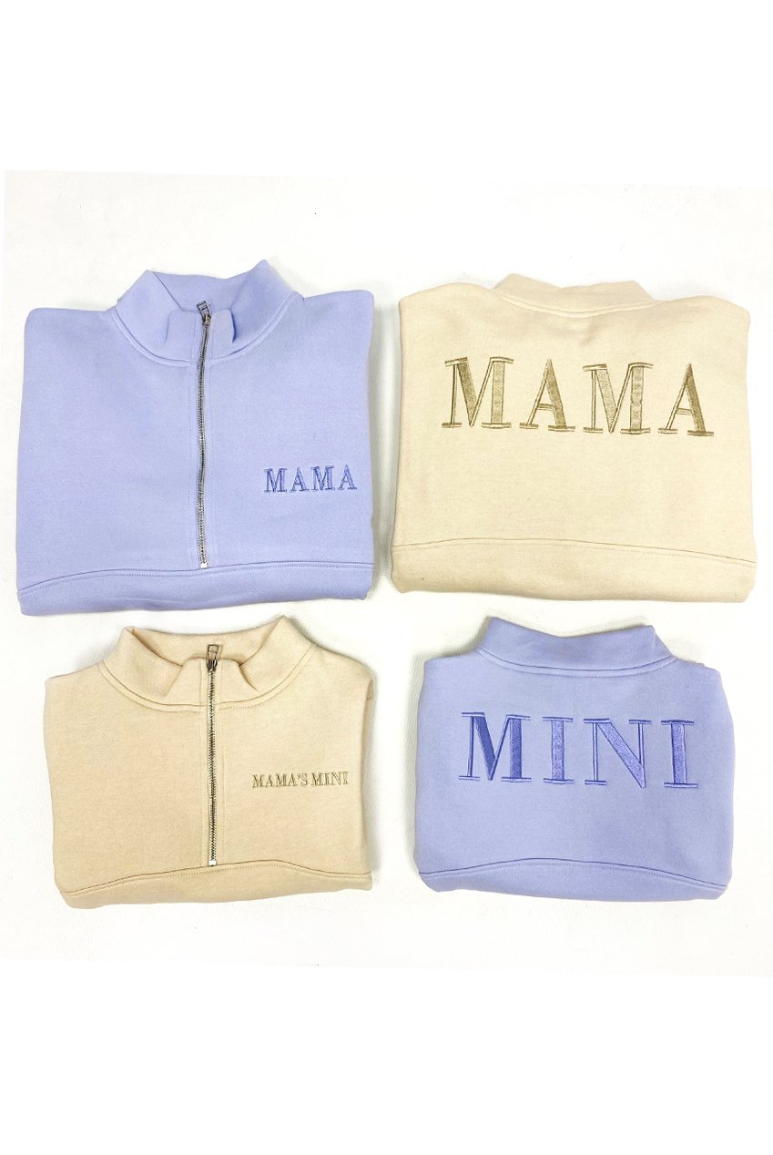 Mama Embroidered Half Zip Sweatshirt - Buy Fashion Wholesale in The UK