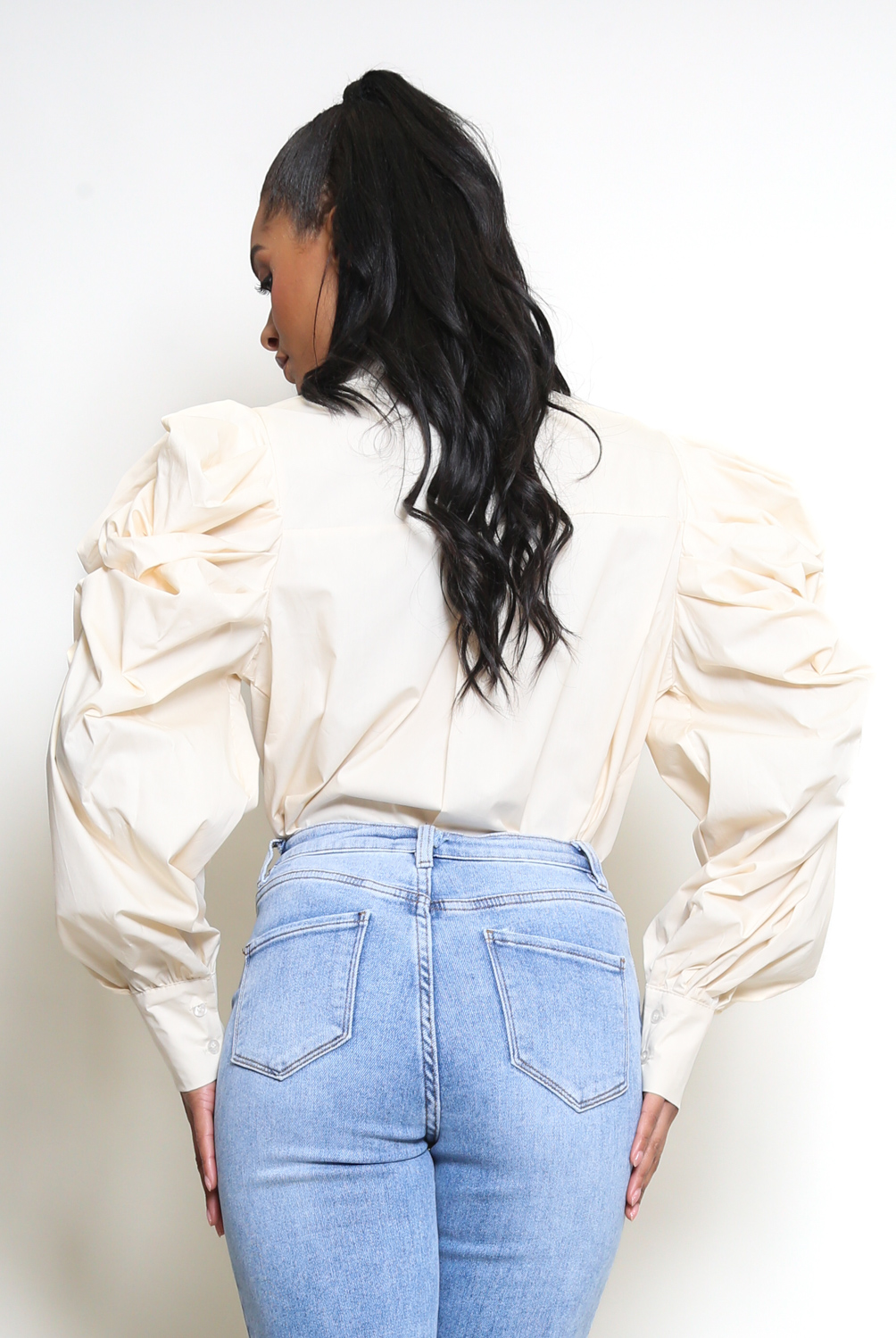ruched sleeve blouse