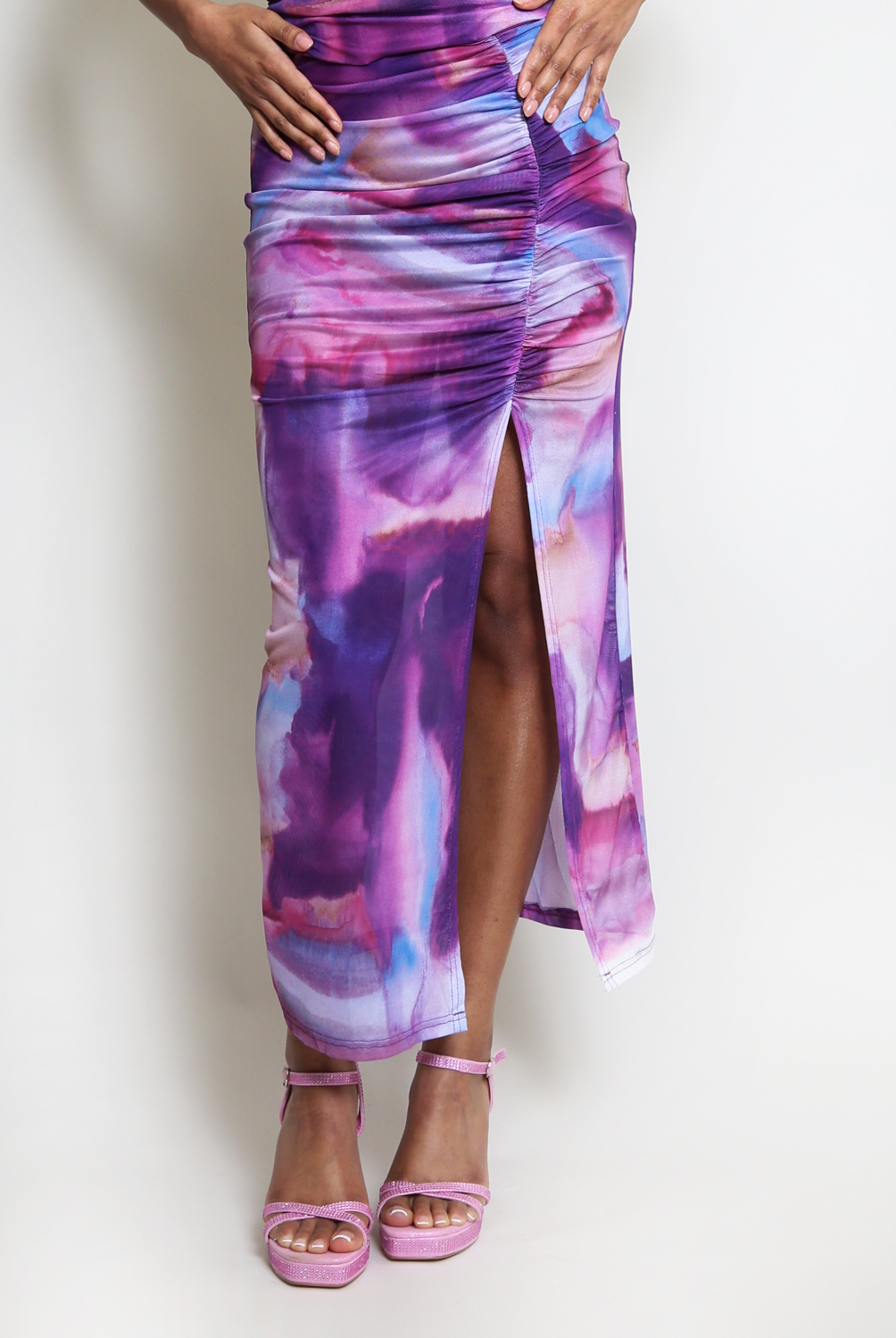 Side-Tie Slit Skirt