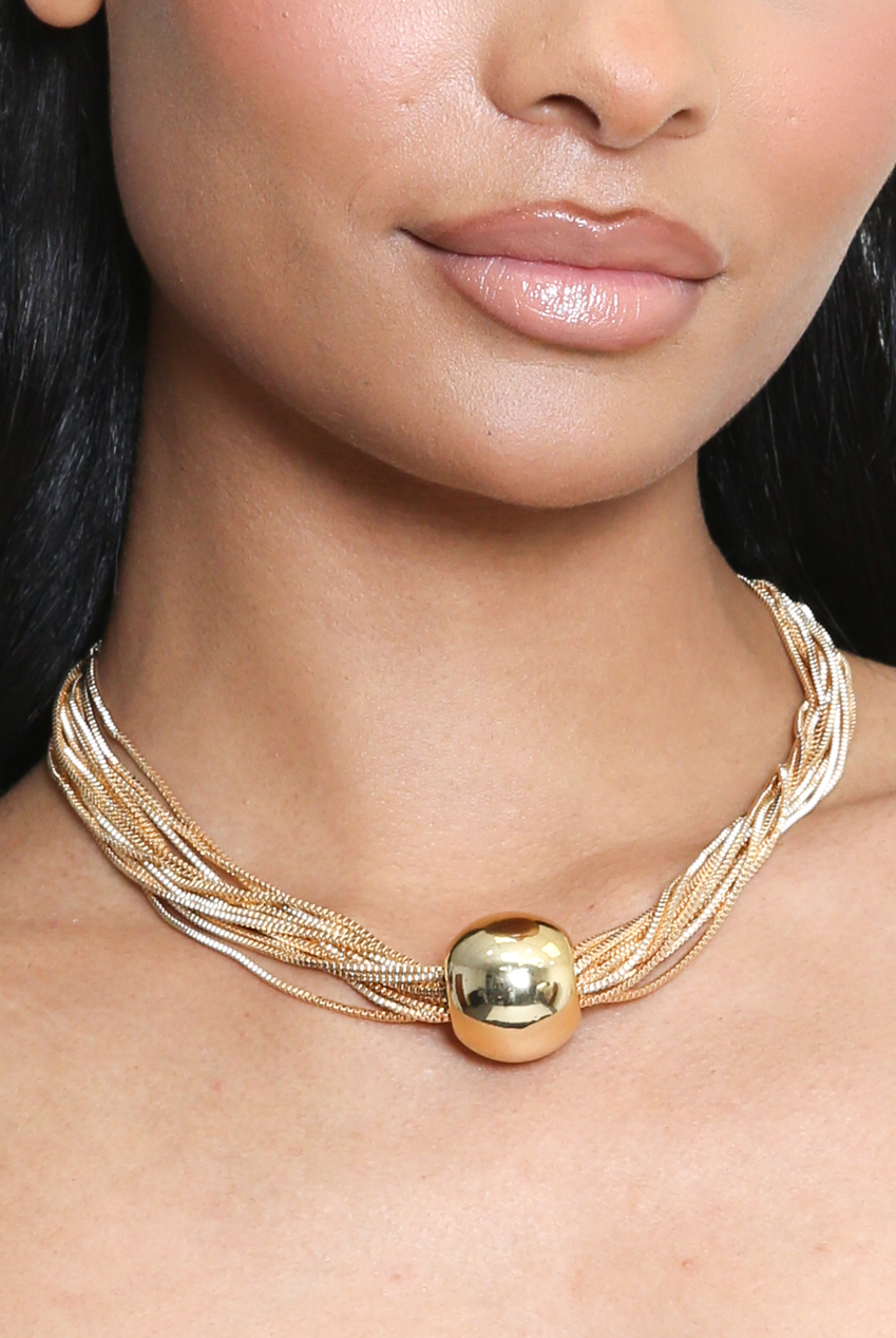 Multi Row Chain Choker With Ball - Buy Fashion Wholesale in The UK