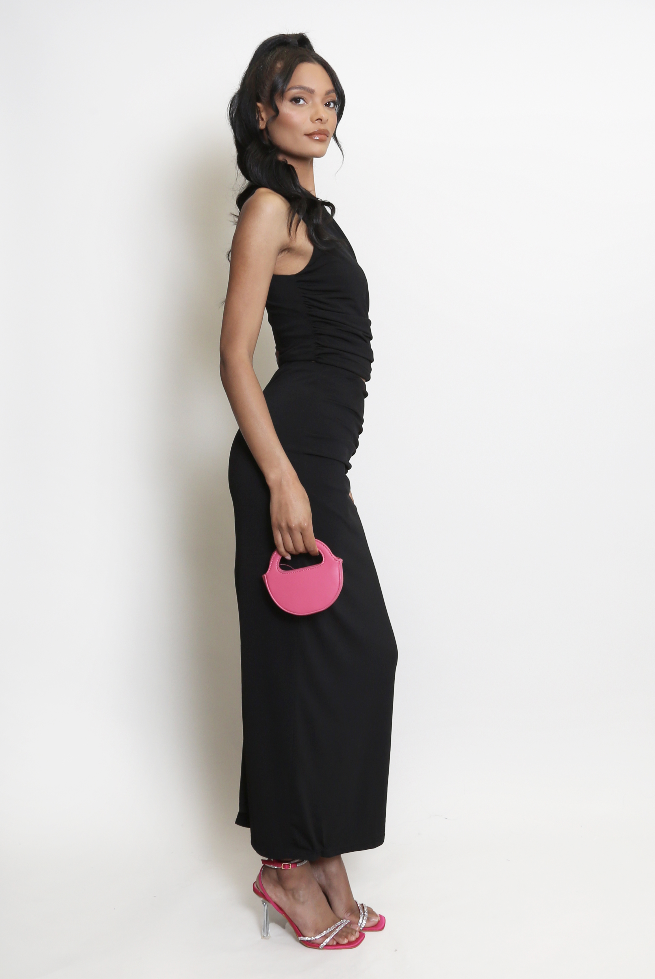 High Slit Side Maxi Skirt Set