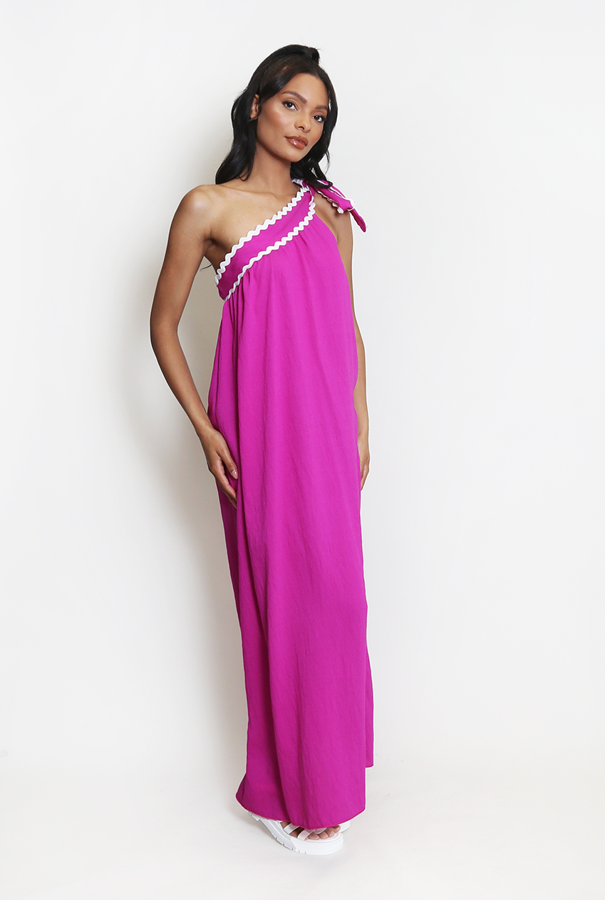 Tie One Shoulder Maxi Dress - Buy Fashion Wholesale in The UK