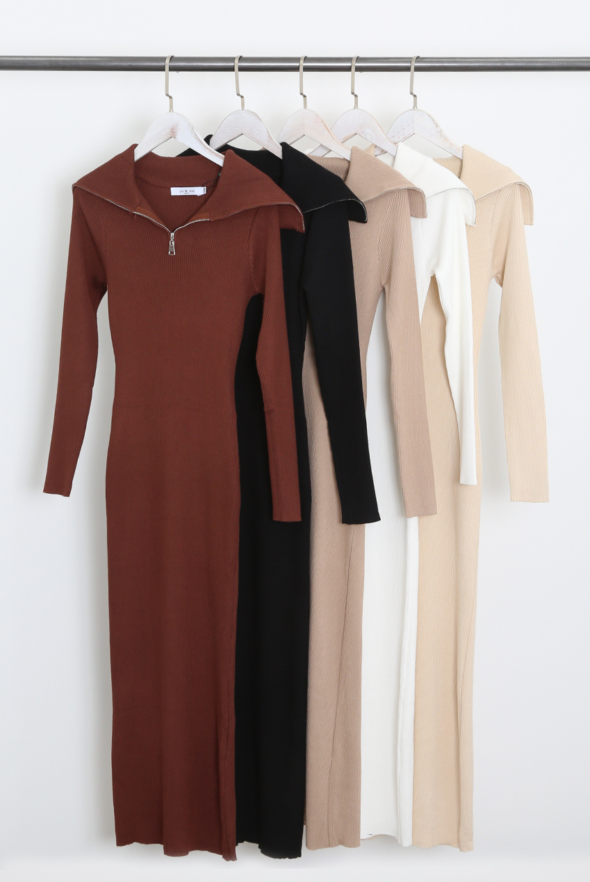 新品　josemoon LONG ZIP KNIT DRESS 新品 josemoon LONG ZIP KNIT DRESS - メルカリ