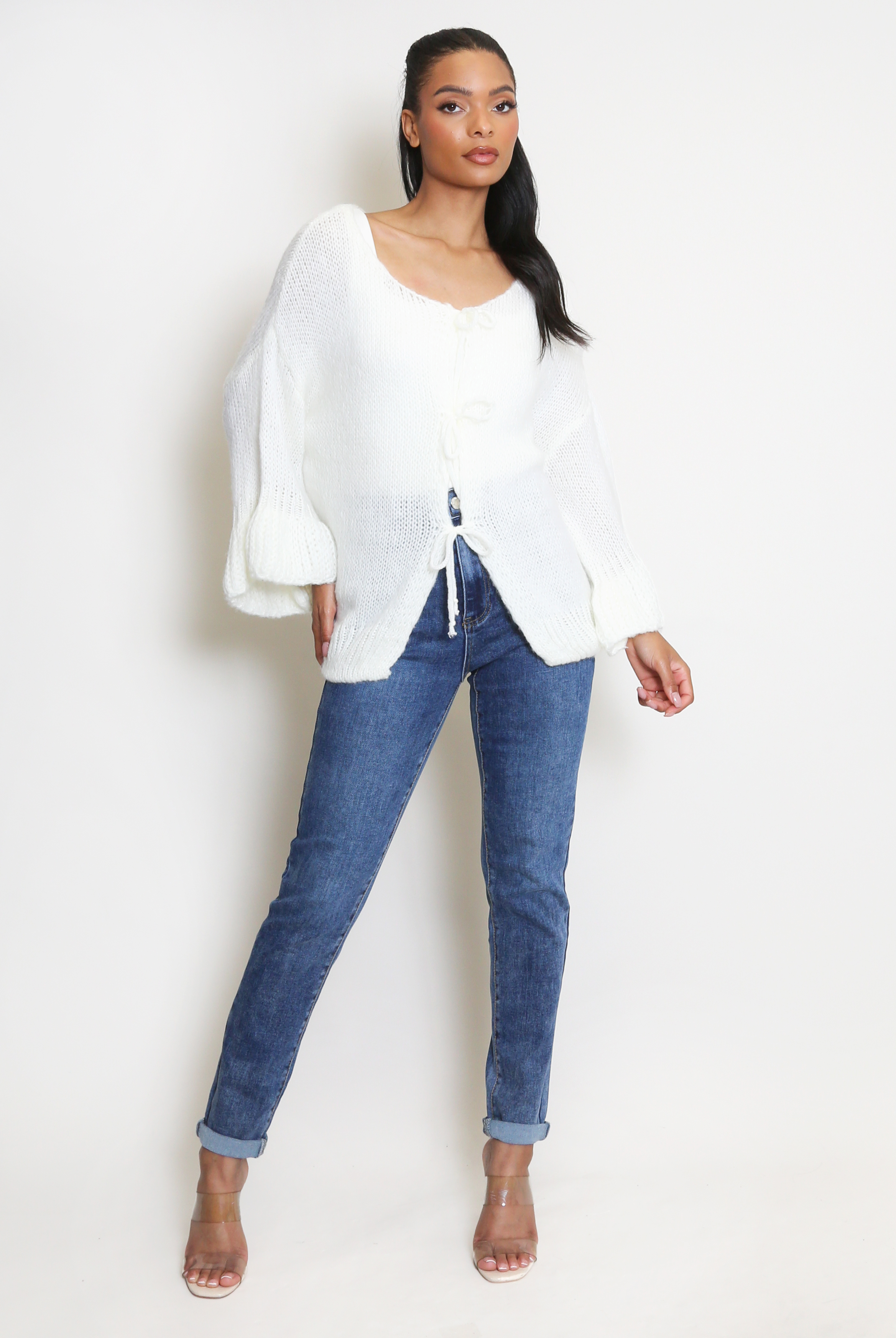 Tie Front Cable Knit Cardigan - Buy Fashion Wholesale in The UK