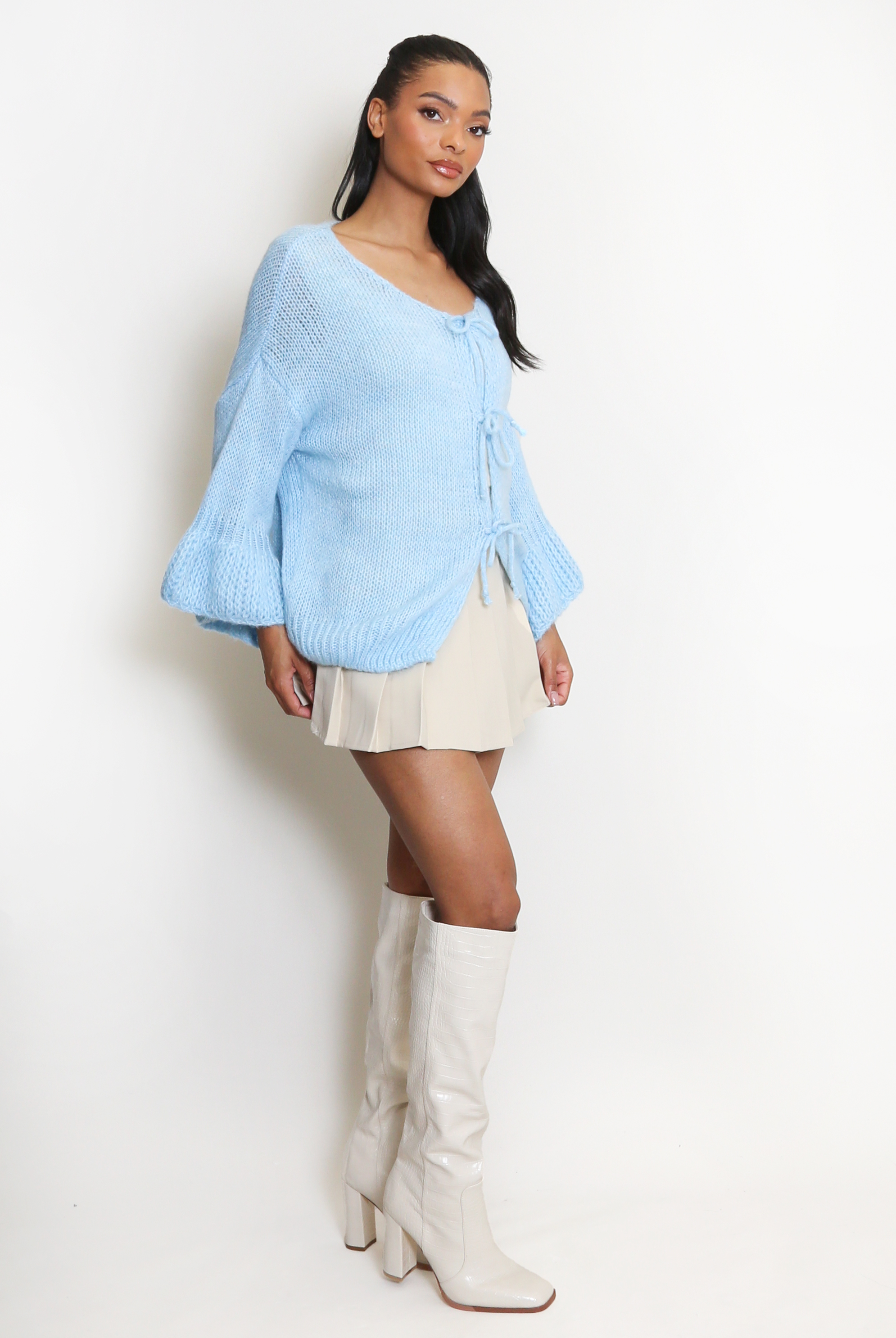 Tie Front Cable Knit Cardigan - Buy Fashion Wholesale in The UK
