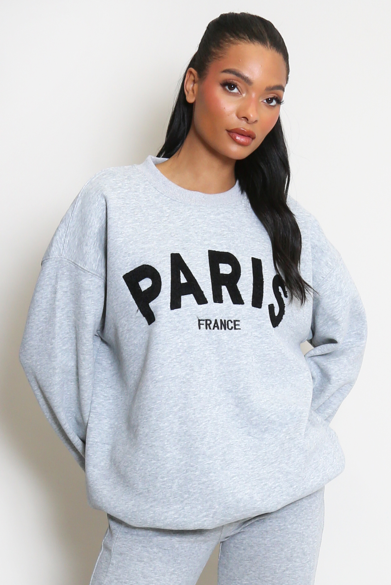 【DISCERNMENT】PARIS over sweatshirts Oversized Paris Graphic Back Print Sweatshirt | boohoo