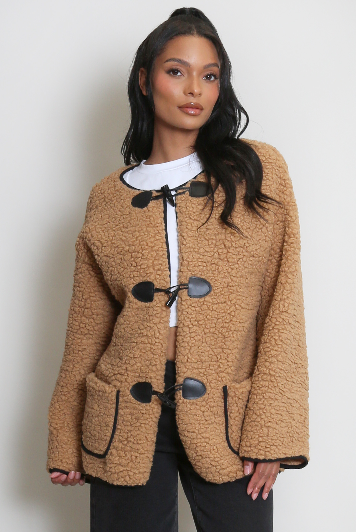 【BOK PLACE】Teddy Bear Collar Winter Point Duffle Jacket Borg Duffle Jacket - Buy Fashion Wholesale in The UK