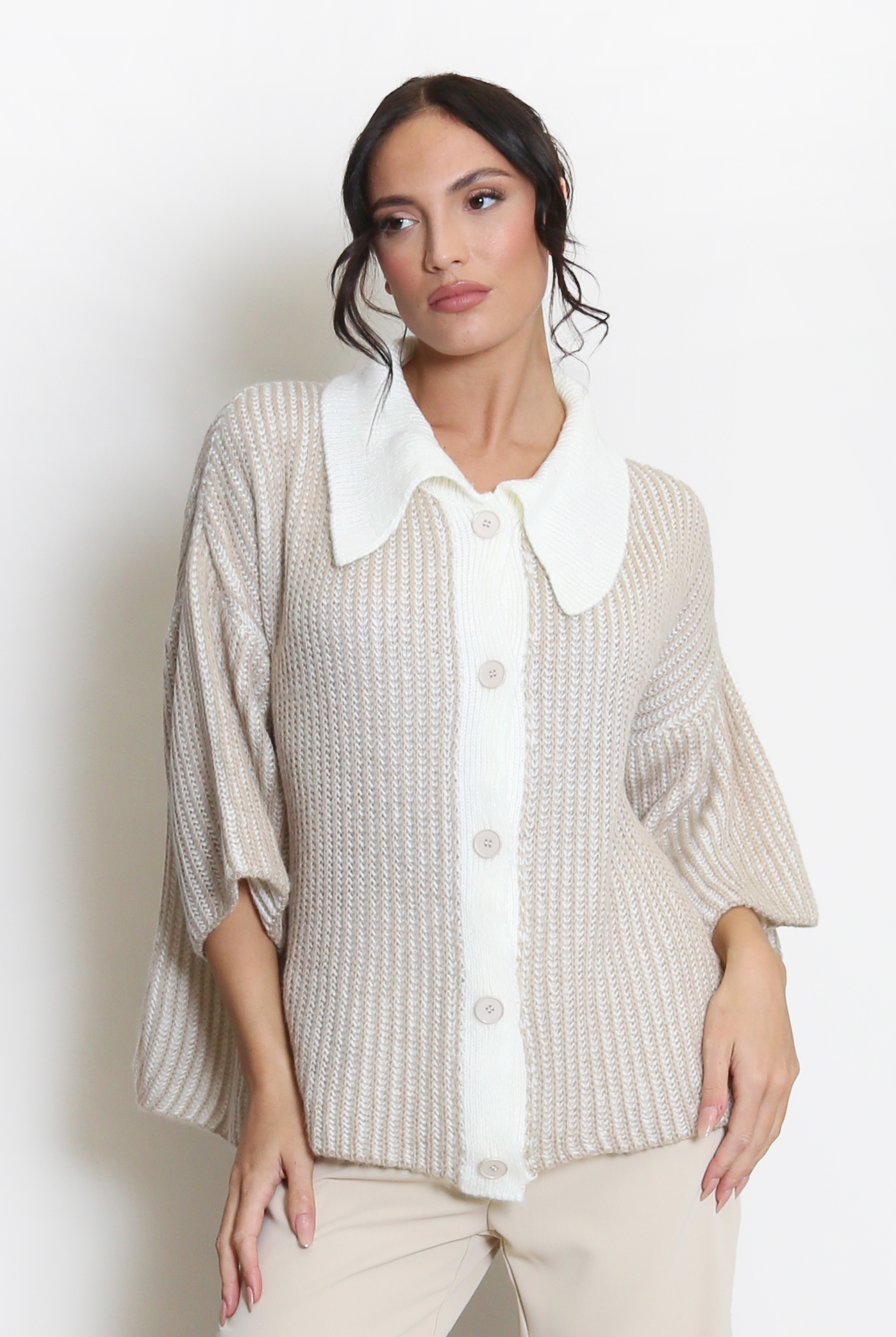 【MODERNIF】Russo Linen Collar Short Sleeve Cardigan Short Sleeve Cardigan – Calle Del Mar