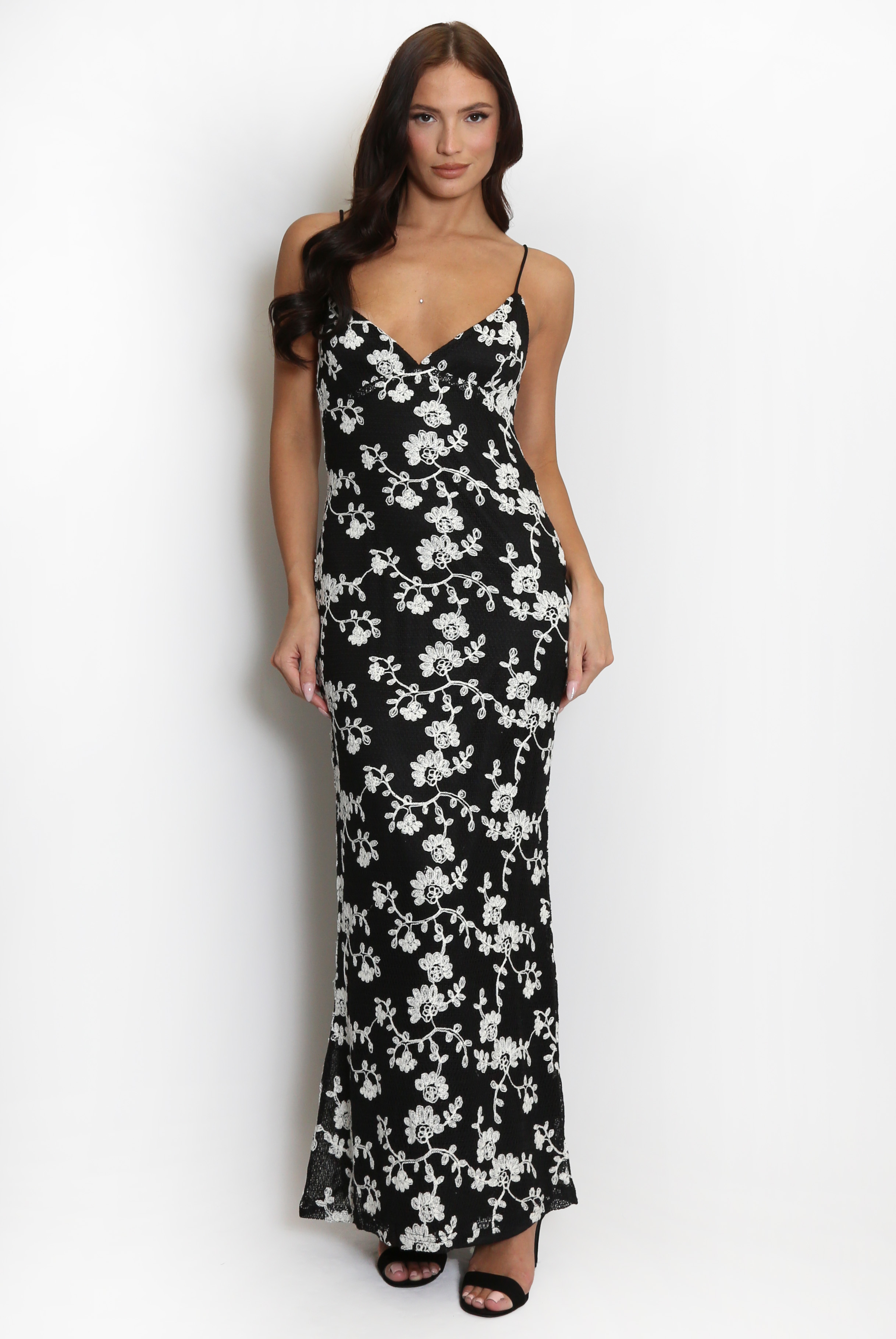 Floral Embroidered Strappy Maxi Dress - Buy Fashion Wholesale in The UK