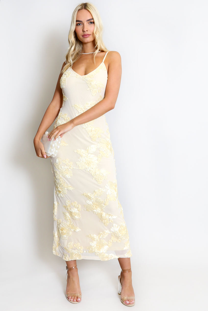 lace cami midi prom dress AFRM Teresa lace cami v-neck midi dress in black