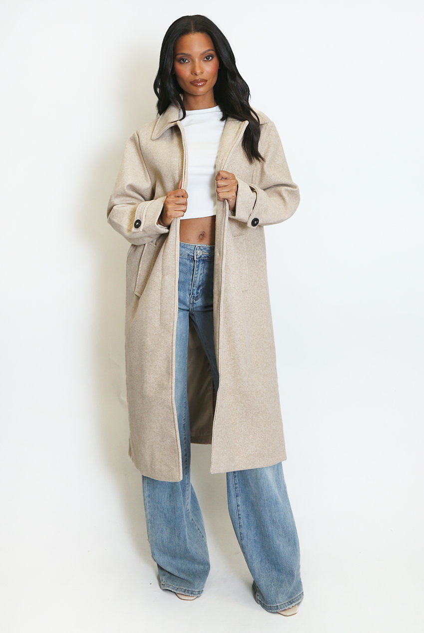 Wool Mix Long Coat - Buy Fashion Wholesale in The UK
