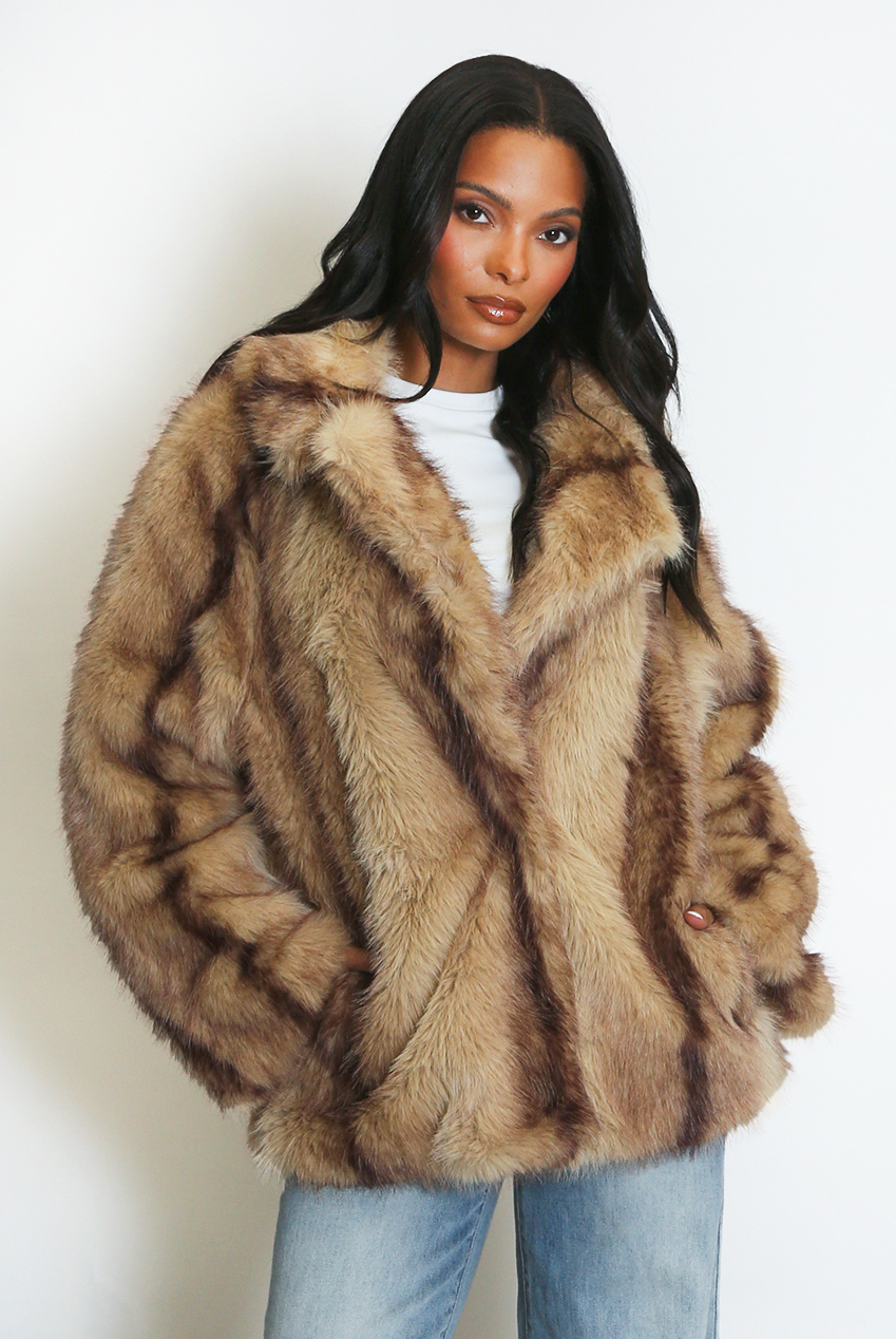 Vintage Style Chunky Faux Fur Jacket Buy Fashion Wholesale in The UK