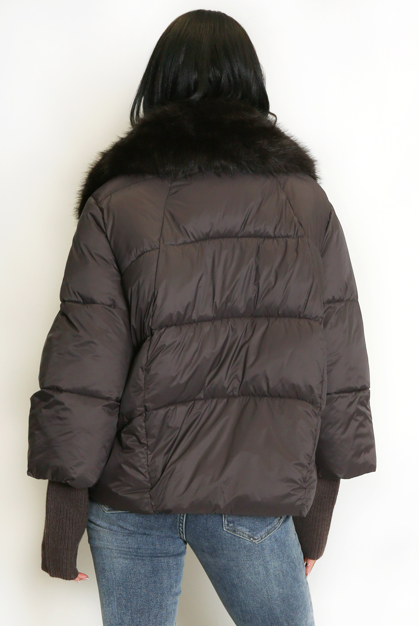 Knitted Cuff Puffer Jacket Buy Fashion Wholesale in The UK