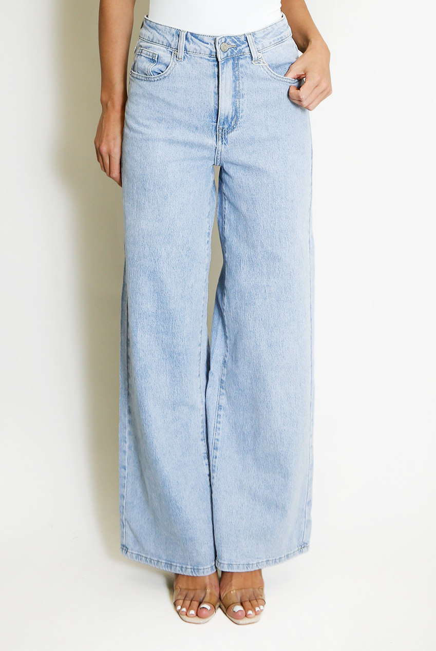 Light Wash Wide Leg Dad Fit, Jeans - Buy Fashion Wholesale in The UK