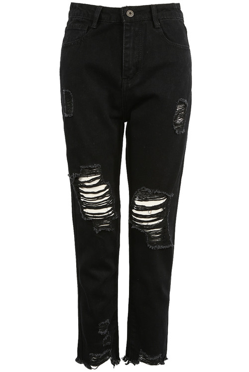 boyfriend jeans black ripped