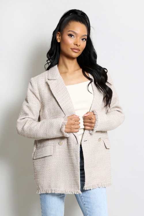 Double Breast Oversized Denim Jacket
