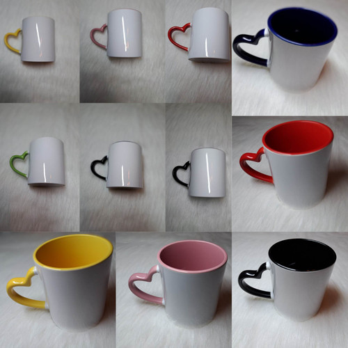 11oz Heart Handle Ceramic Mug