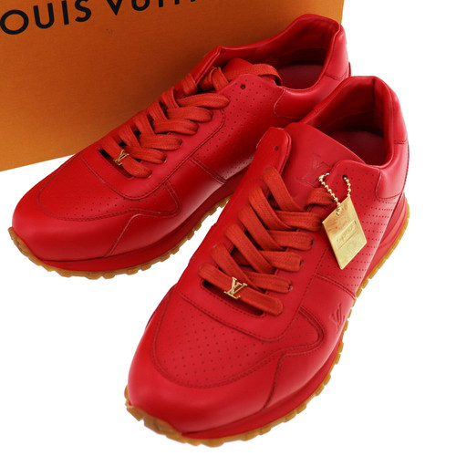 LOUIS VUITTON ? Supreme New Sports Sneakers Red Leather Italy Authentic