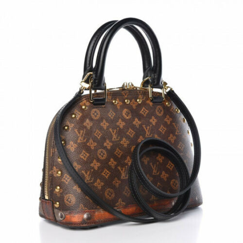 Authentic Louis Vuitton Alma BB Time Trunk crossbody leather monogram tote bag