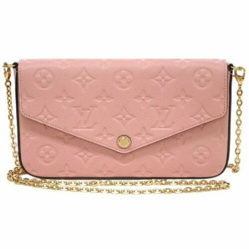 Louis Vuitton Chain Shoulder Bag Crossbody Felicie GM Pink Pochette Wallet New