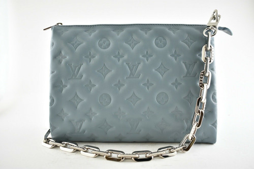 Louis Vuitton Coussin PM Blue Glacier Silver Chain Strap Shoulder Crossbody Bag