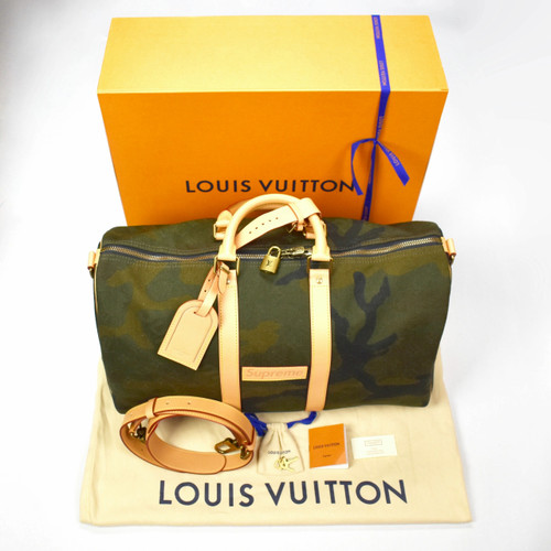 Louis Vuitton ? Supreme Box Logo LV Monogram Keepall 45 Duffle Bag DS
