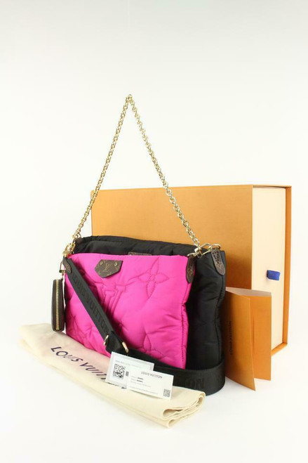 Louis Vuitton Black x Fuchsia Puffy Pillow Multi Pochette Maxi Bag 1029lv27