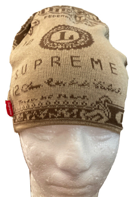 SUPREME DOLLAR BEANIE TAN OS FW21 WEEK 7 AUTHENTIC BRAND NEW (IN HAND)