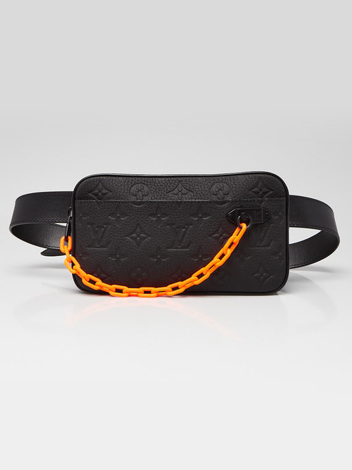 LOUIS VUITTON Black Taurillon Monogram Leather Solar Ray Soft Pochette Volga Belt Bag