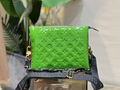 LV M20565 Louis Vuitton Coussin PM Bag Patent calfskin Green
