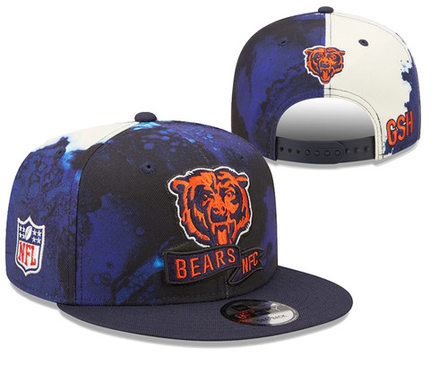 Men's New Era Navy Chicago Bears 2022 Sideline - 9FIFTY Ink Dye Snapback Hat