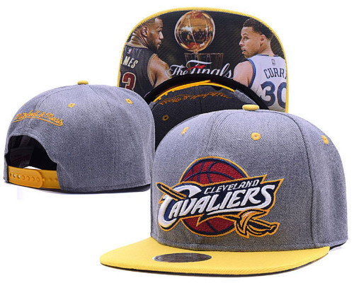 grey Cleveland Cavaliers snapback yellow brim cap