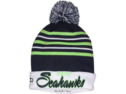 Seattle Seahawks Knit Beanie Cap stripes Hat