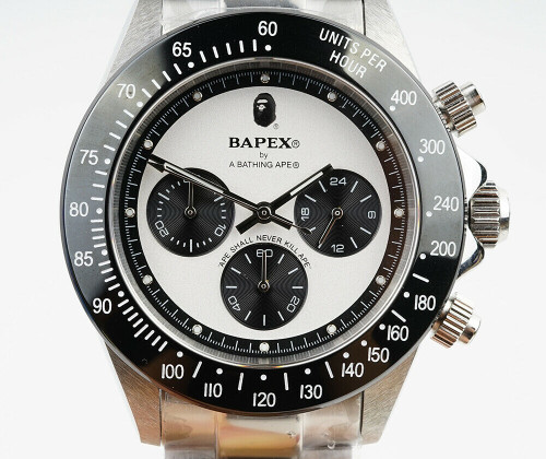 A BATHING APE Bapex T003 White Dial 40mm Quartz Men's Watch