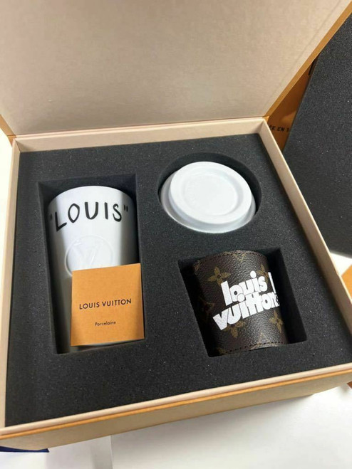 Louis Vuitton 2021 Coffee Cup Mug Monogram Virgil Abloh LV GI0653 Authentic v10