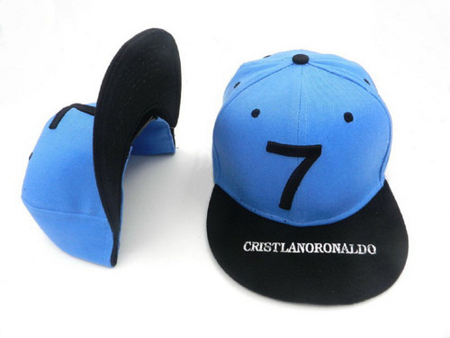 Cristiano Ronaldo CR7 snapback hats/caps(blue with black logo)