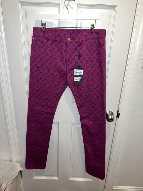 Louis Vuitton Purple Monogram Denim Slim Jeans