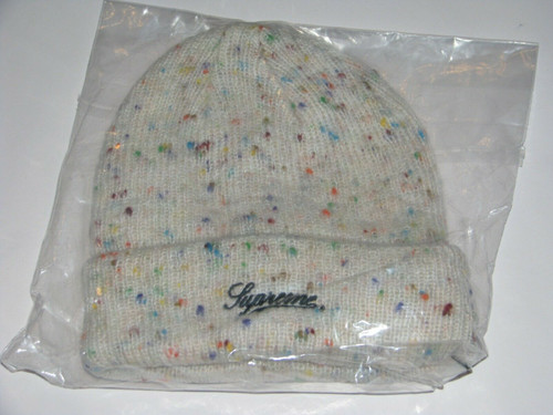 SUPREME New York Colored Speckle Beanie NATURAL Winter Hat Cap NEW! FW 2018