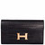 Hermes Constance Long Wallet Black Matte Alligator Gold Hardware