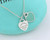 Please Return To Tiffany & Co Silver Mini Double Heart Blue Enamel 18 Necklace